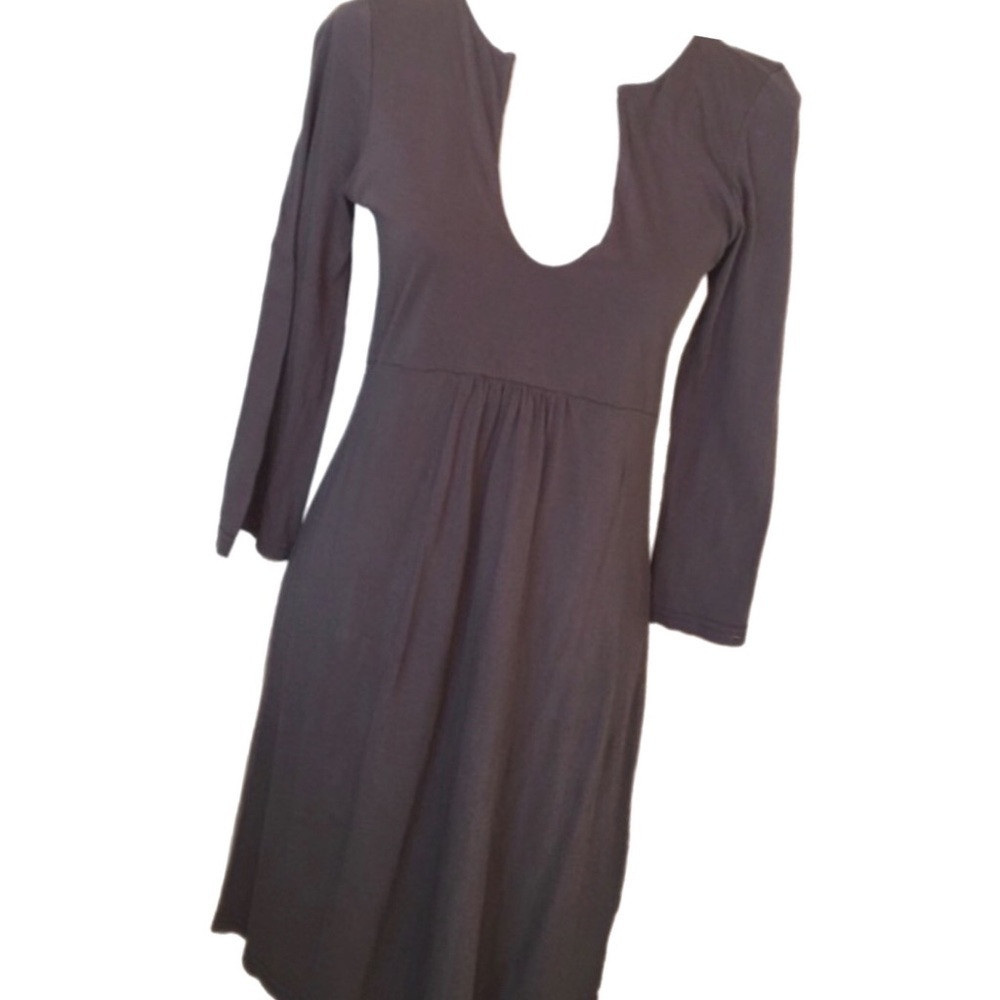 Michael Stars Kaftan Empire Dress OSFM Oxide Deep Scoop Neck 3/4 sleeve Topa